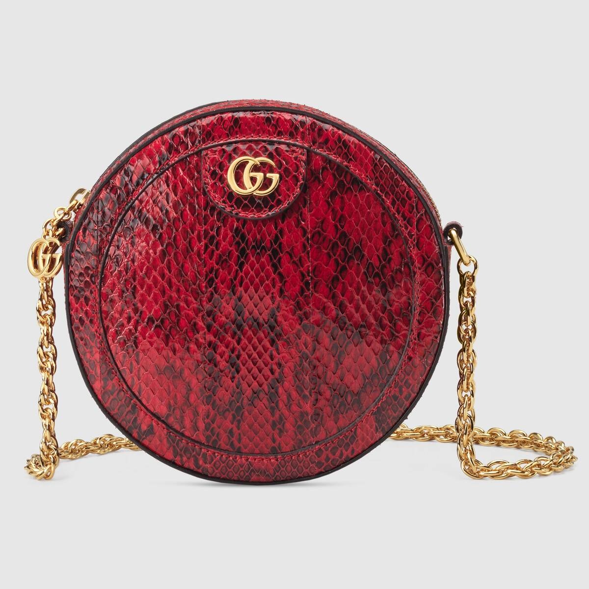 Ophidia snakeskin mini round shoulder bag - 1