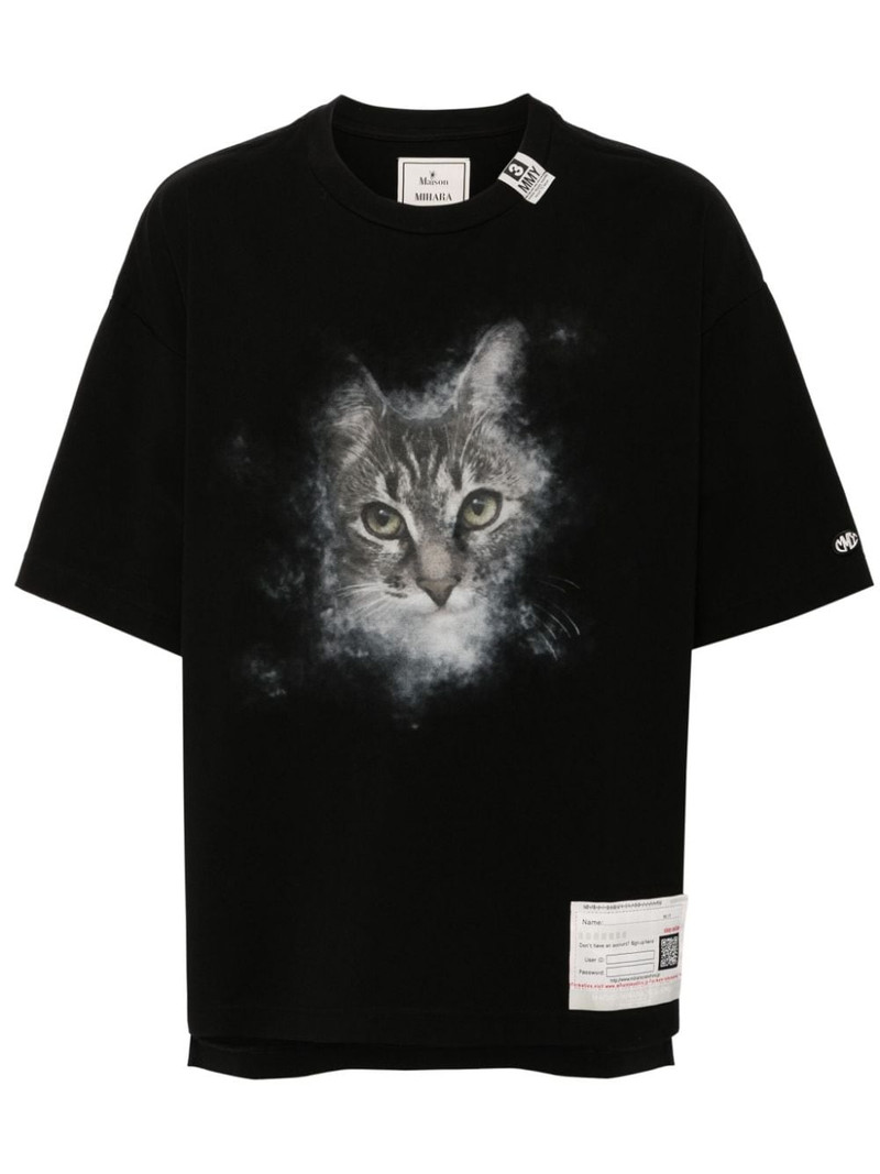 cat printed T-shirt 1