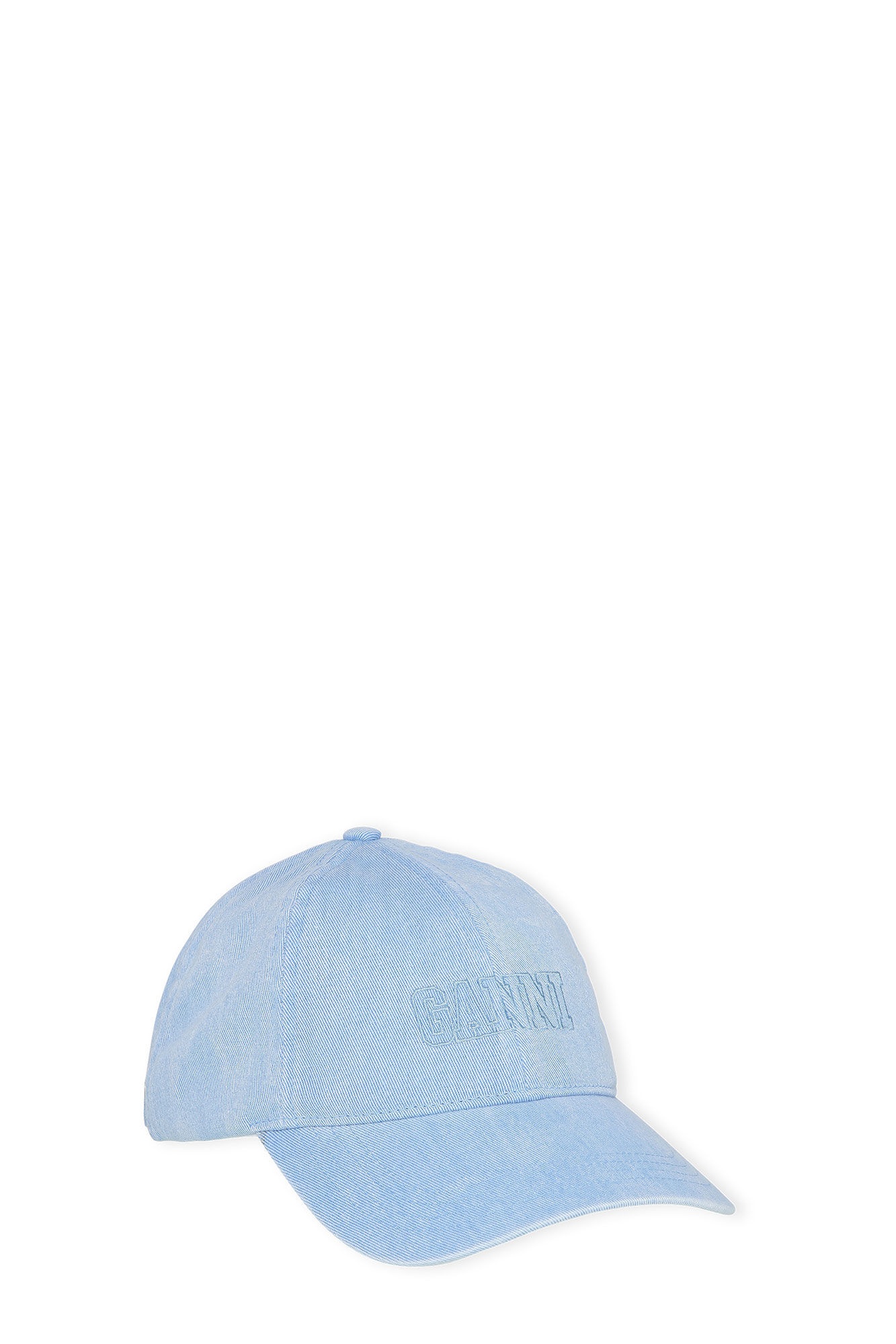 BLUE EMBROIDERED DENIM LOGO CAP - 1