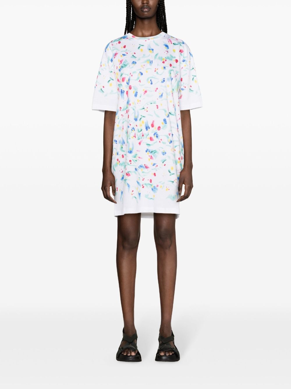 abstract-print cotton T-shirt dress - 2