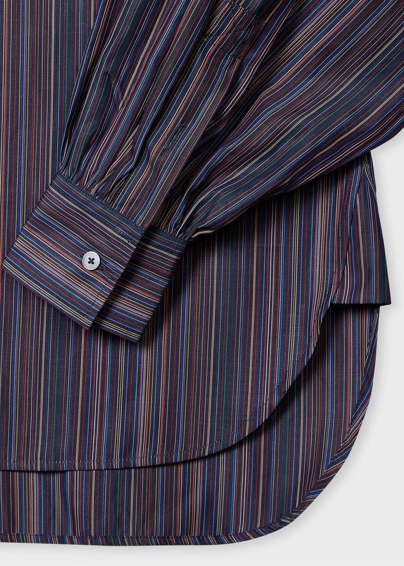 Paul Smith Women's Cotton Navy Blue Stripe Shirt outlook