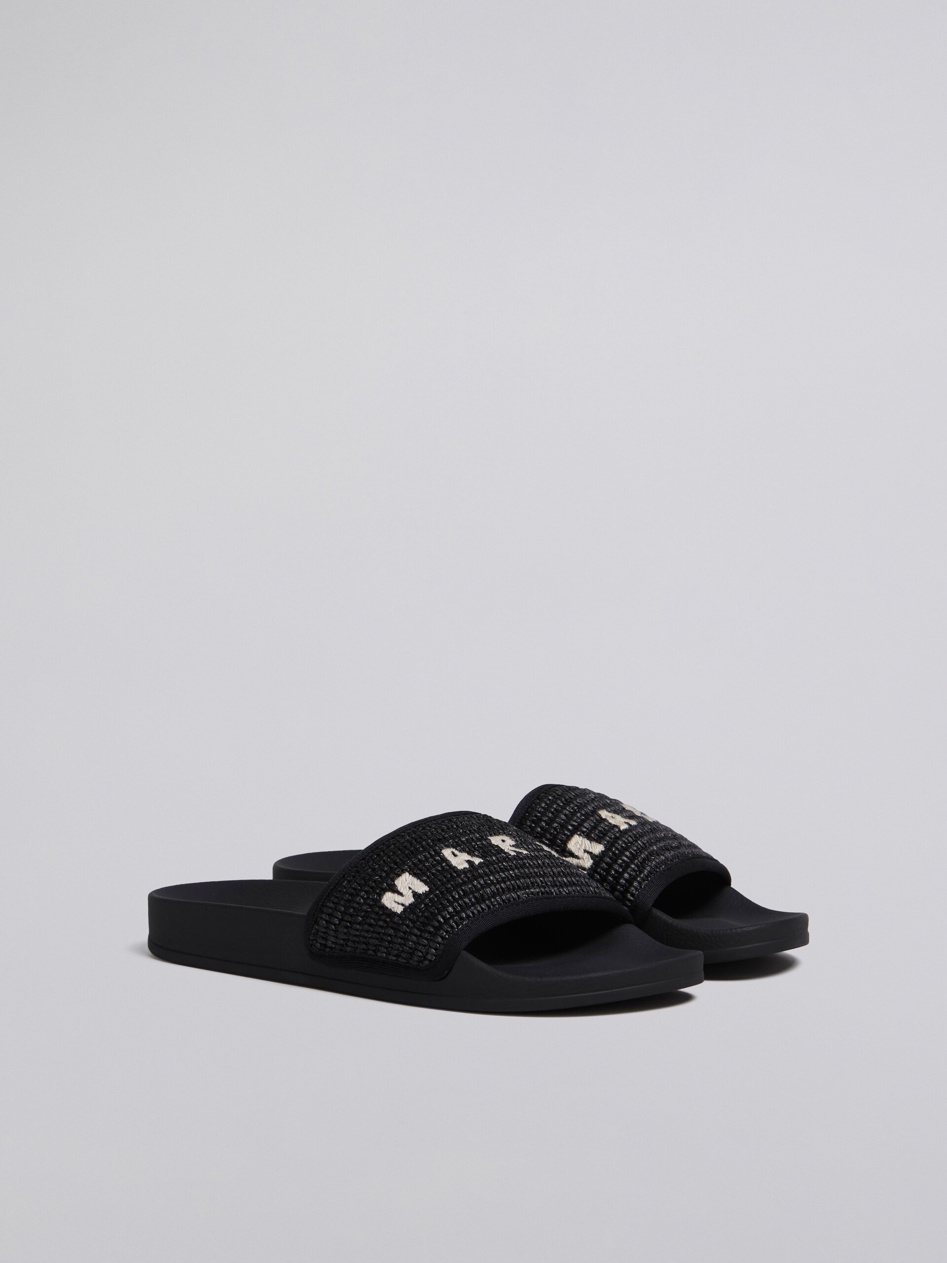 BLACK RAFFIA SANDAL - 2