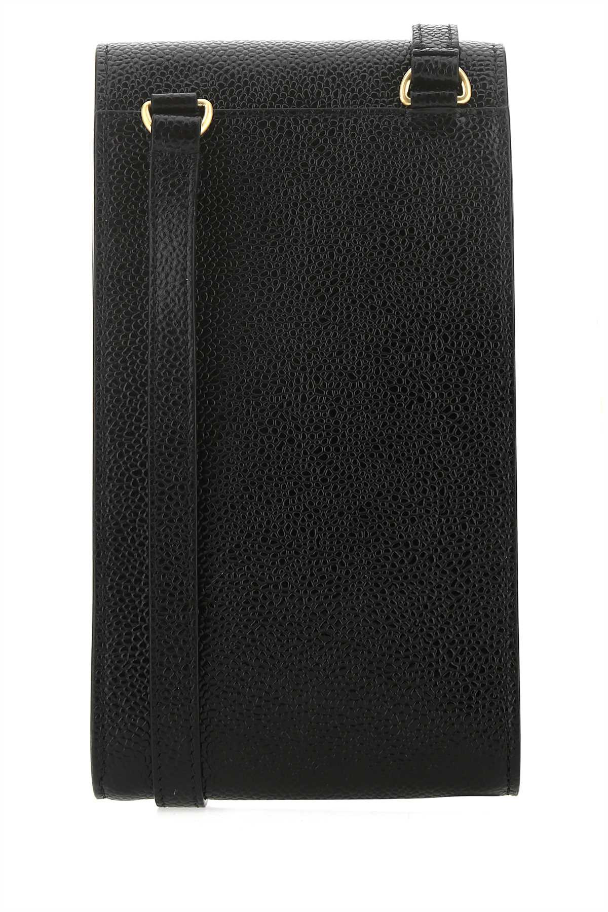 Thom Browne Men Black Leather Phone Holder - 3