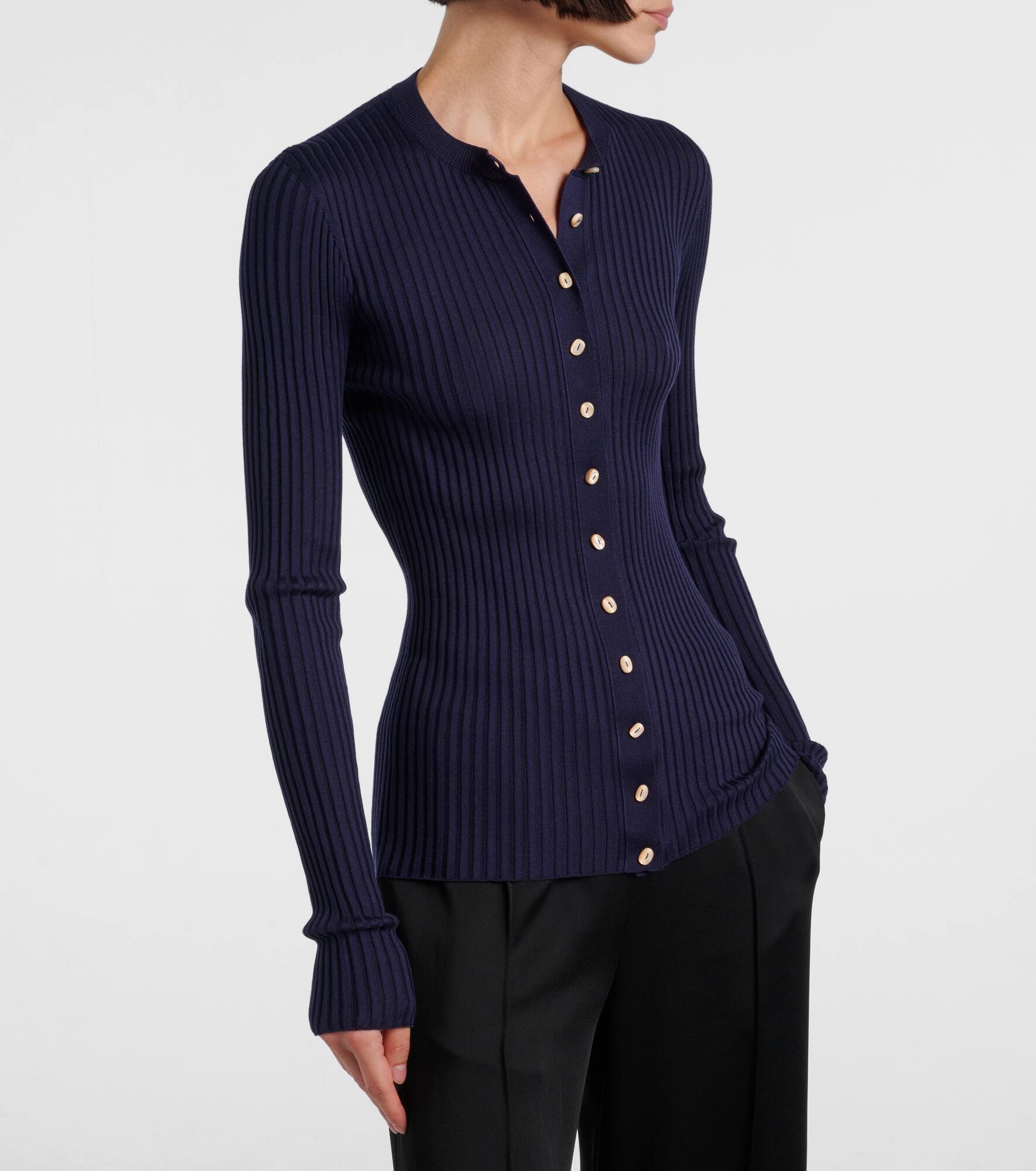 Ribbed-knit silk cardigan - 5