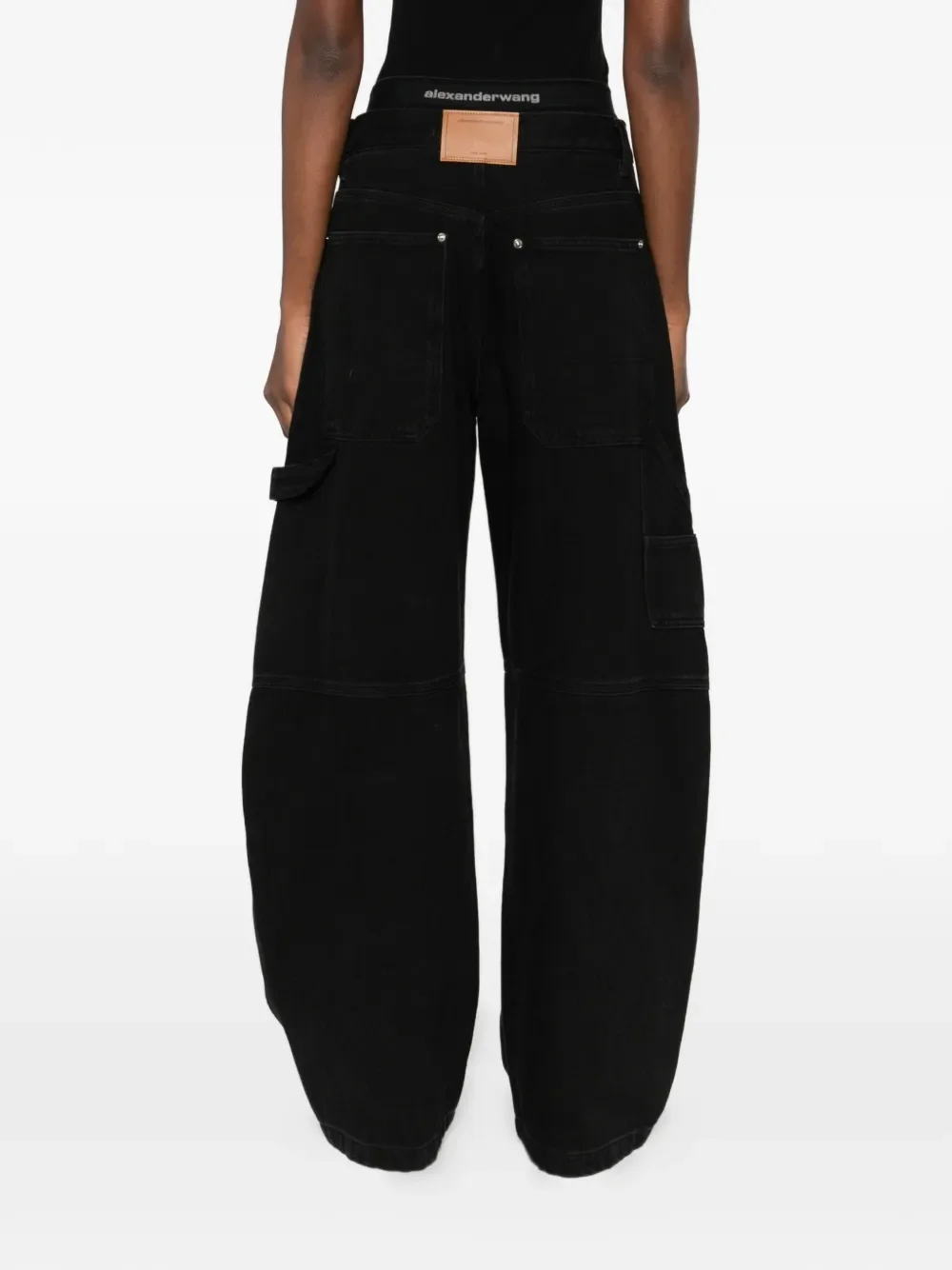 ALEXANDER WANG - Women Logo Elastic Prestyled Mid Rise Oversized Jean - 1