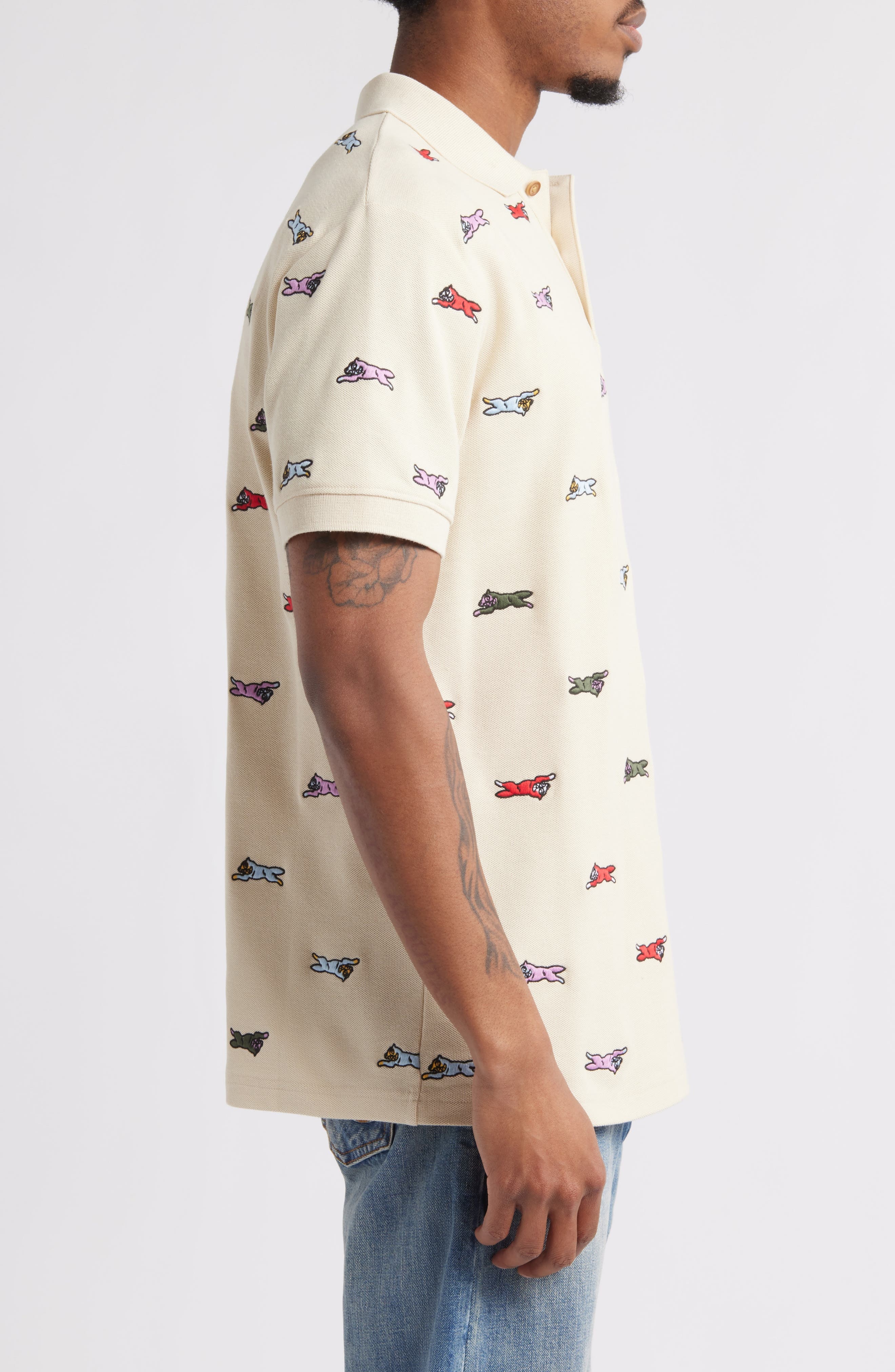ICECREAM Universe Embroidered Polo in Fog at Nordstrom - 3