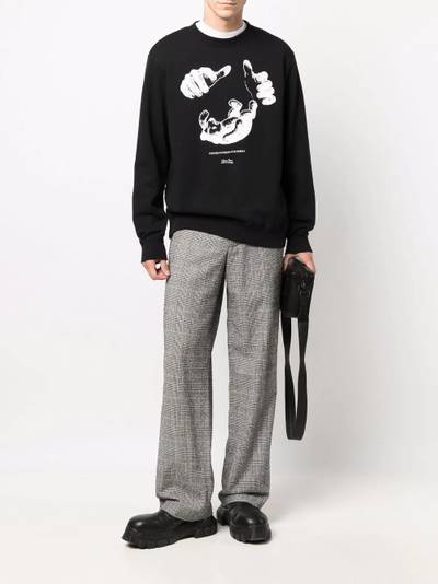 UNDERCOVER hands-print sweatshirt outlook