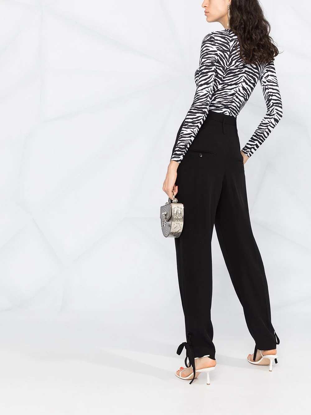 tie-ankle tailored trousers - 4