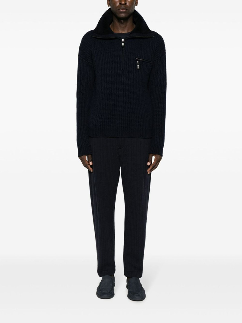 GIORGIO ARMANI pleated quilted tapered trousers outlook