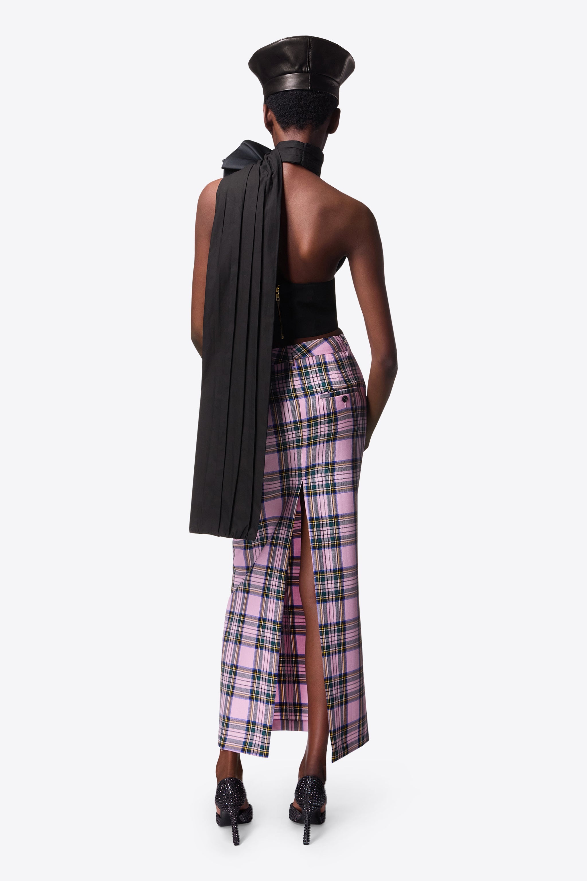 CHECKED MIDI SKIRT - 6