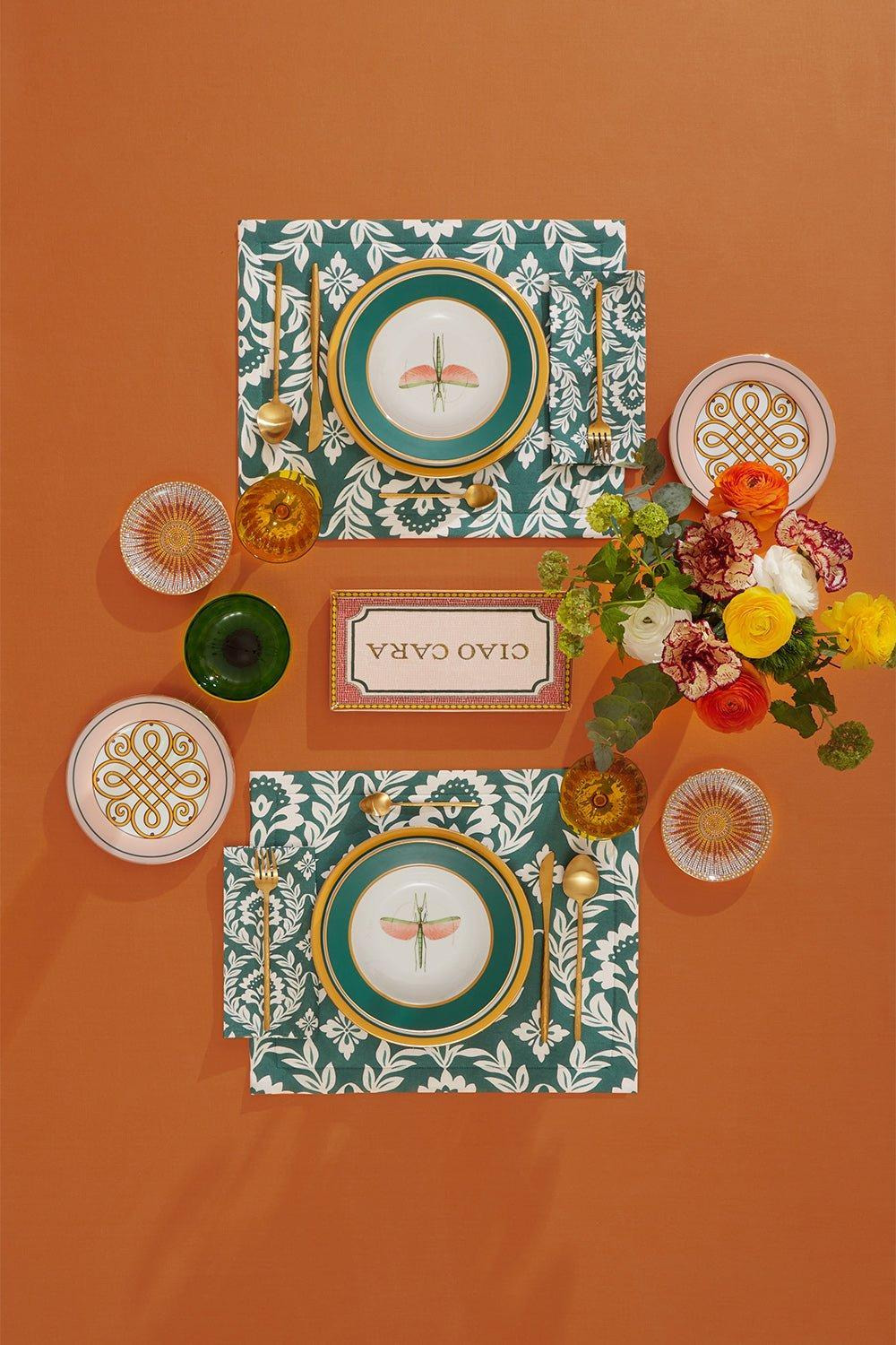 Large Napkins Set Of 6 - Green Garland - 2