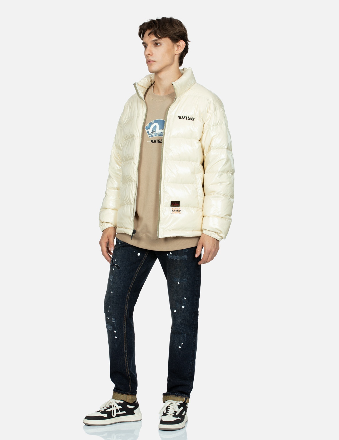 SEAGULL PRINT SLIM FIT DENIM JEANS #2010 - 4