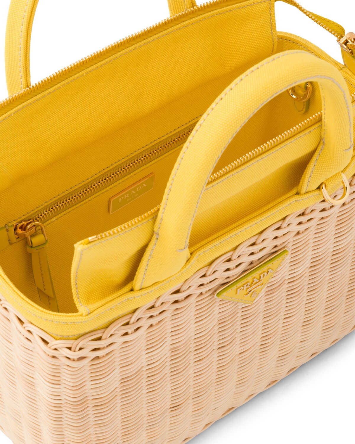 Wicker and Canvas Tote - 5