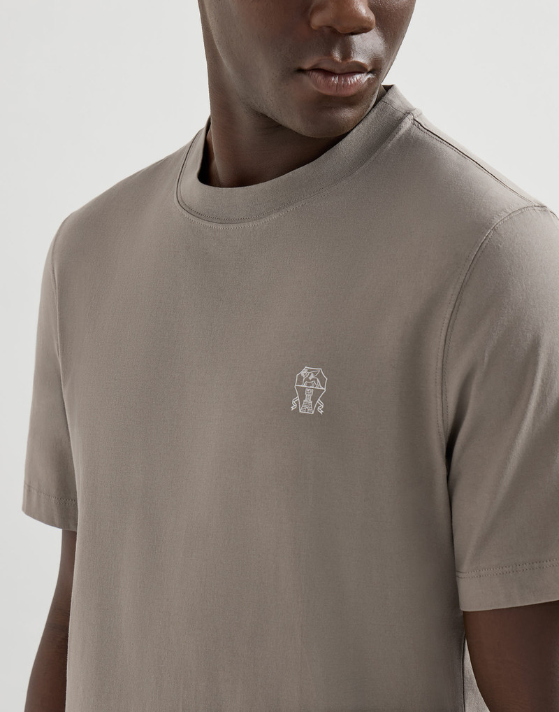 Cotton jersey crew neck T-shirt with logo 4