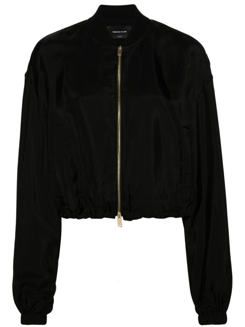 zipped satin bomber jacket 1