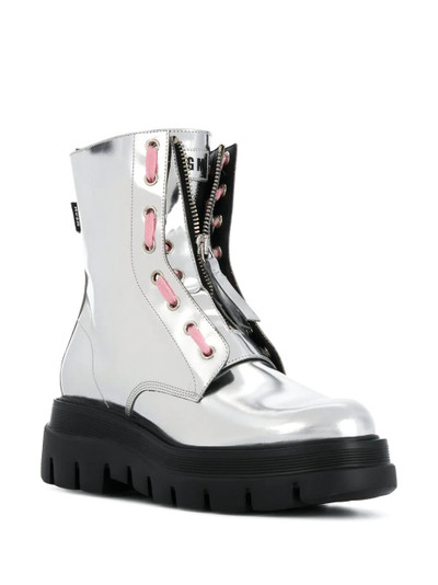 MSGM metallic ankle-length boots outlook