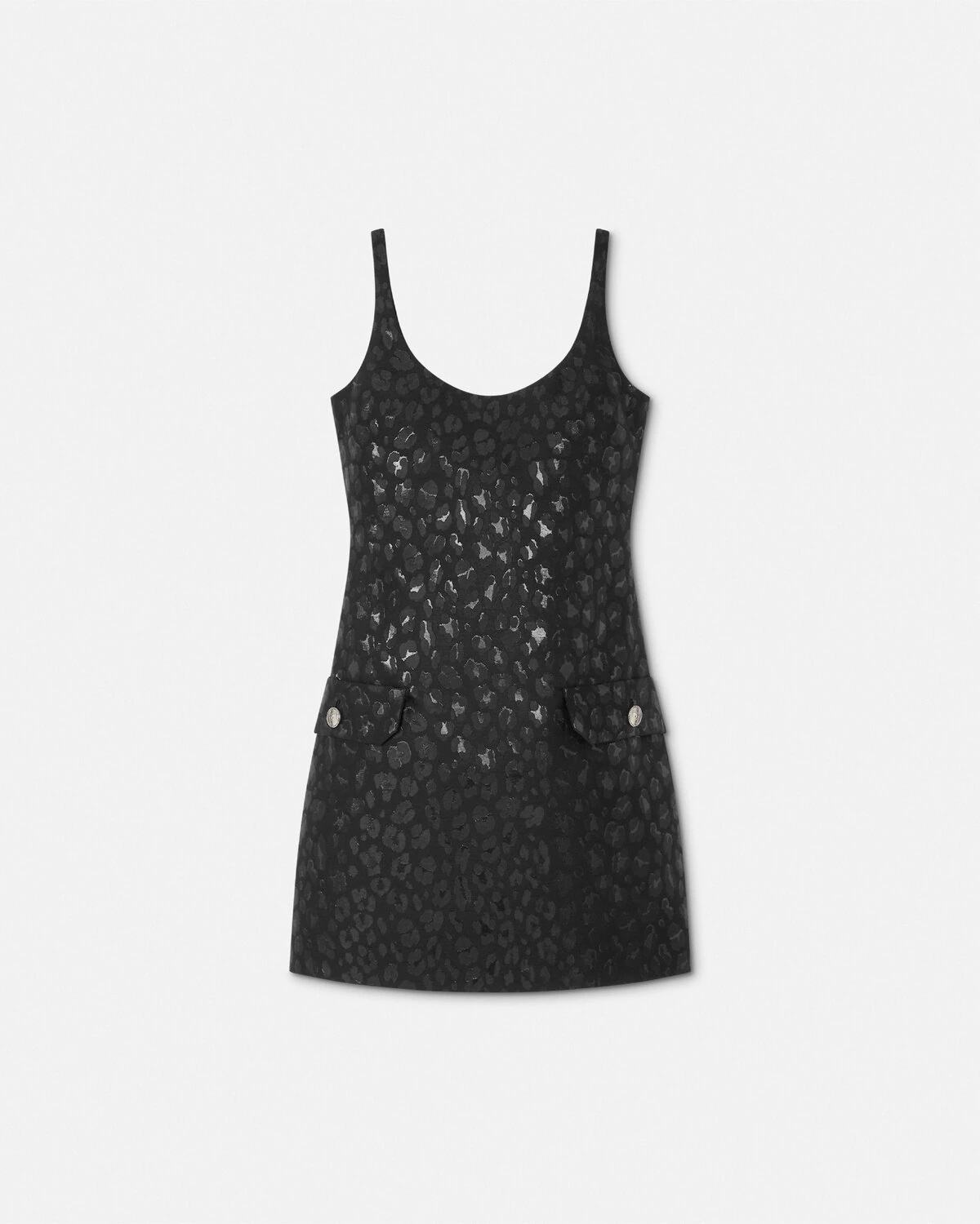 Leopard Jacquard Scoop Mini Dress - 1