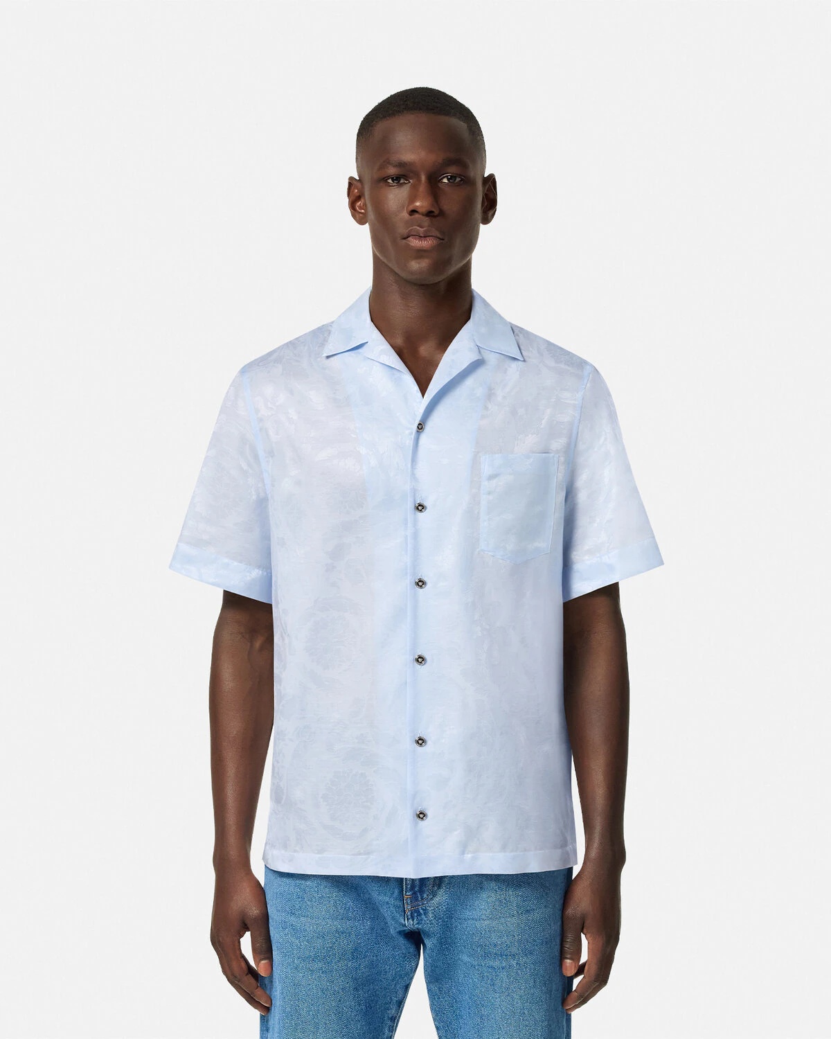 Barocco Jacquard Silk-Blend Shirt - 4