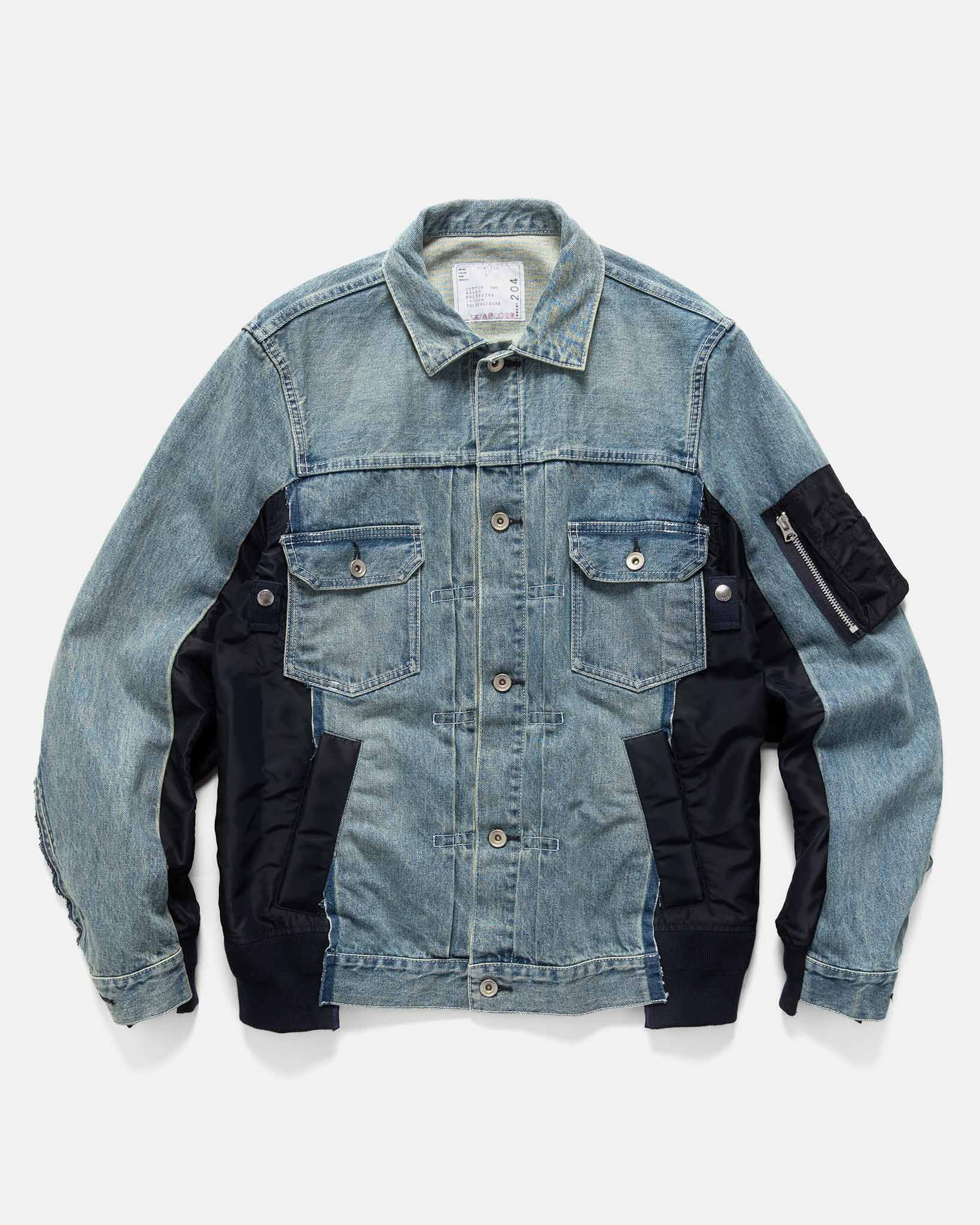 Denim x Nylon Twill Jacket Light Blue - 1