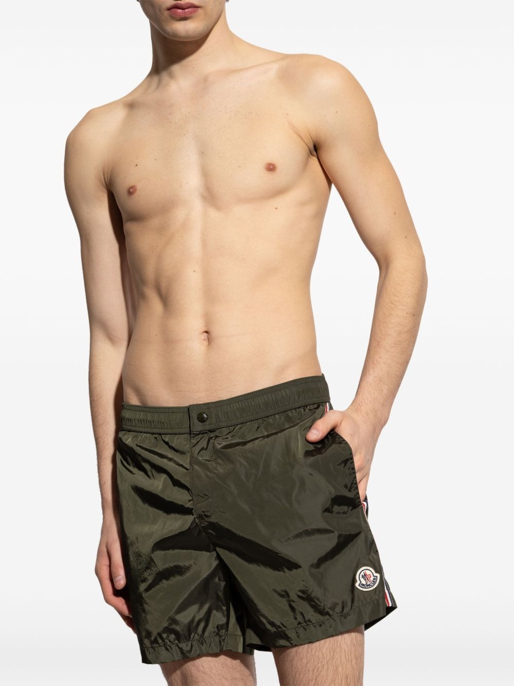 logo-patch swim shorts - 2