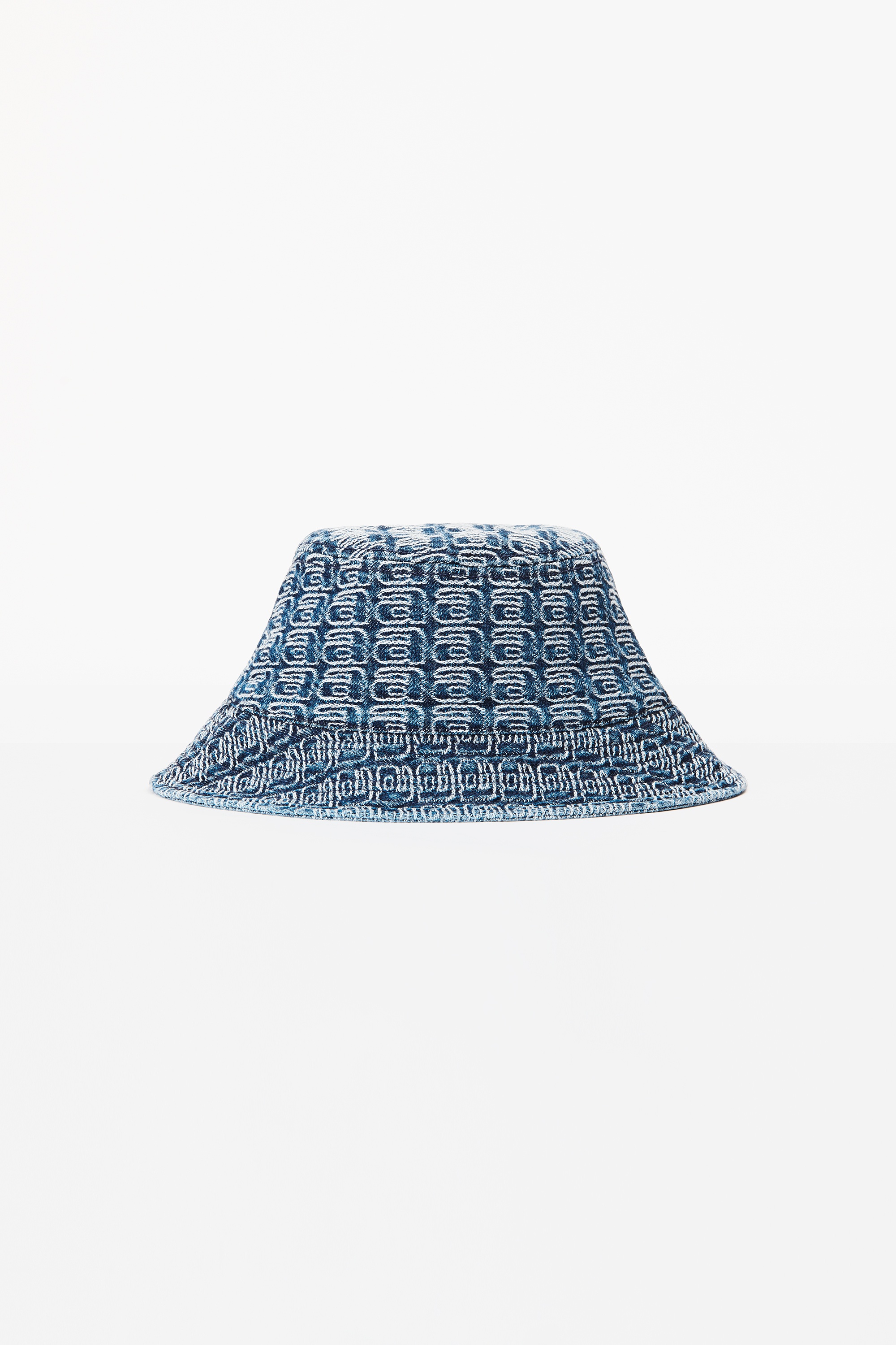 BUCKET HAT IN LOGO JACQUARD DENIM - 1