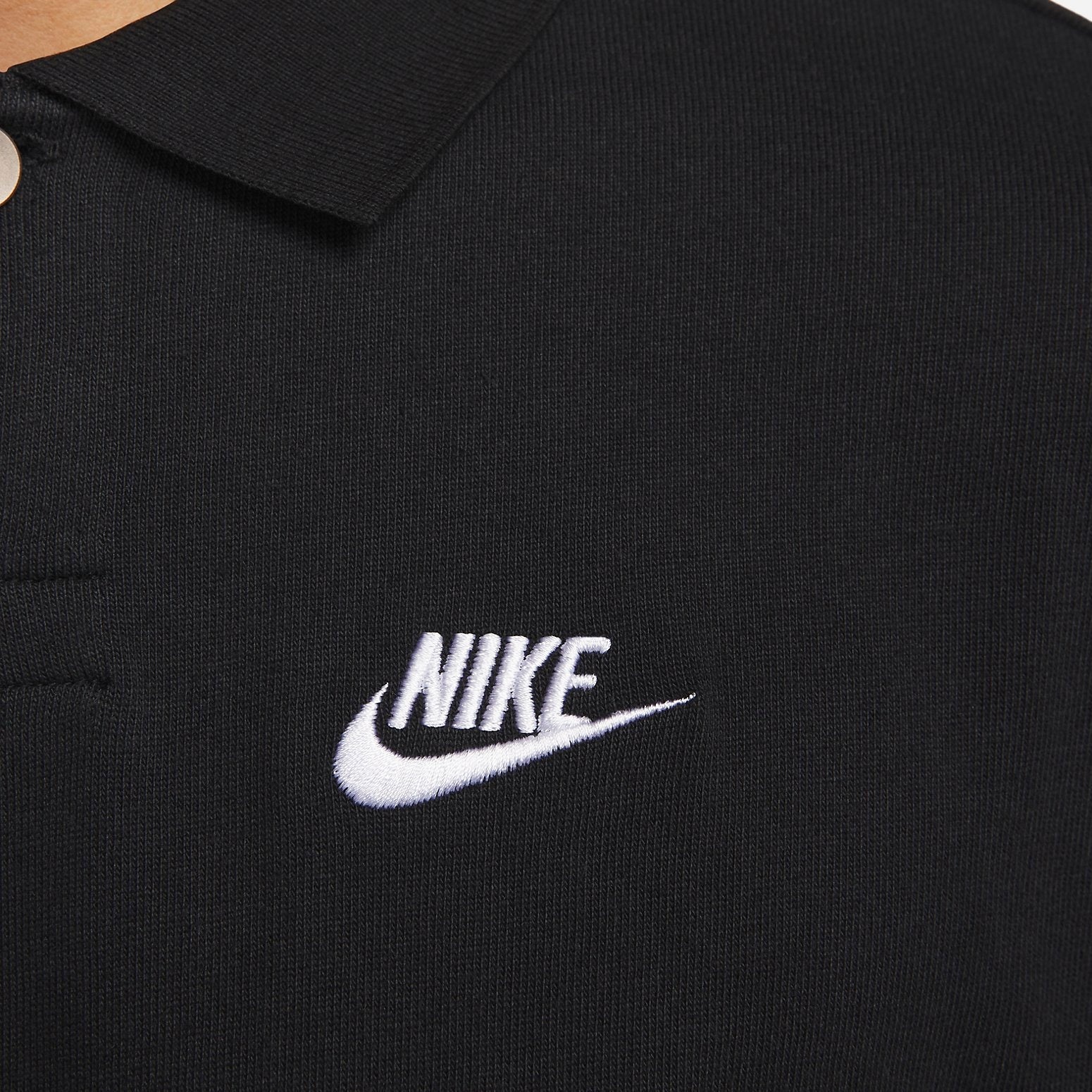 Nike Club Lapel T-Shirt 'Black' DX0618-010 - 3