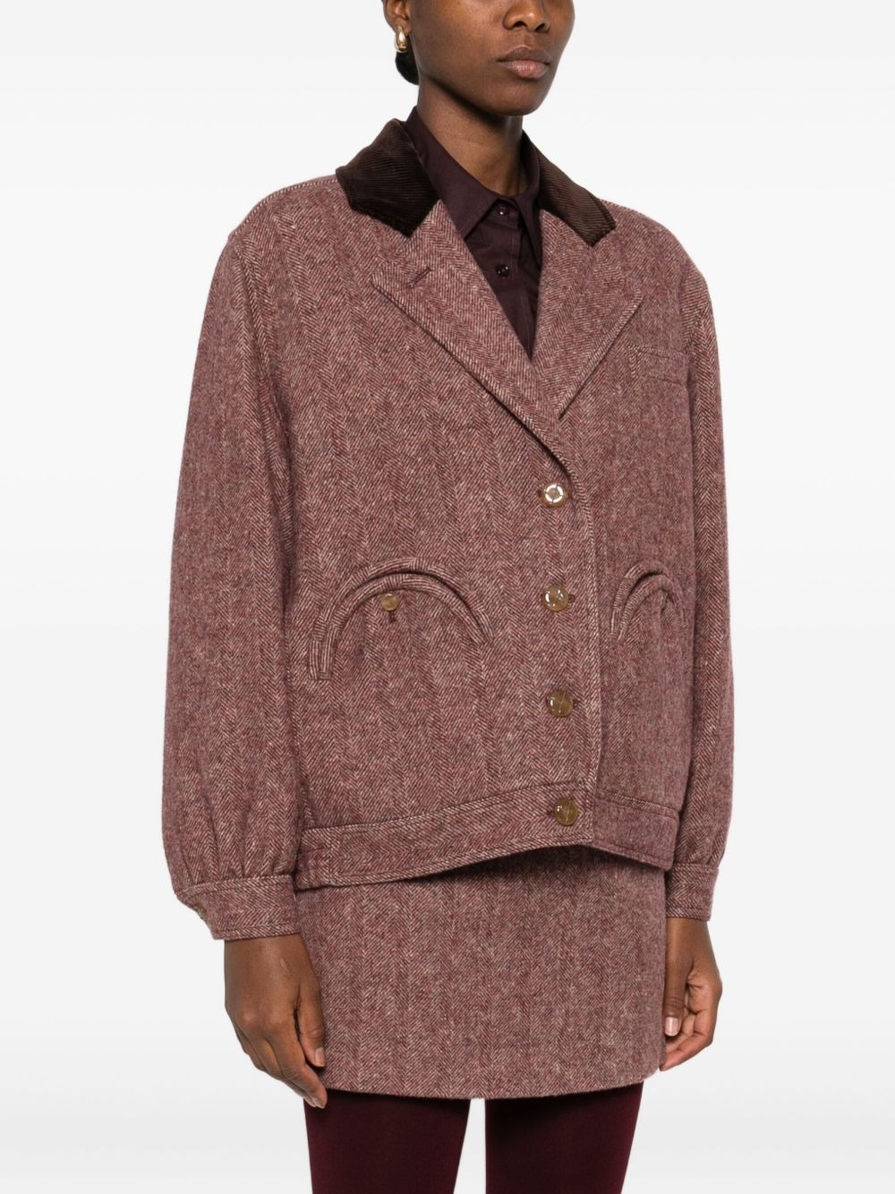 Cleo corduroy-collar bomber jacket - 3