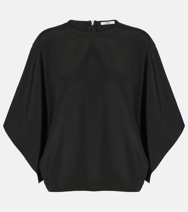 Tenley draped wool-blend crêpe 상단 - 1