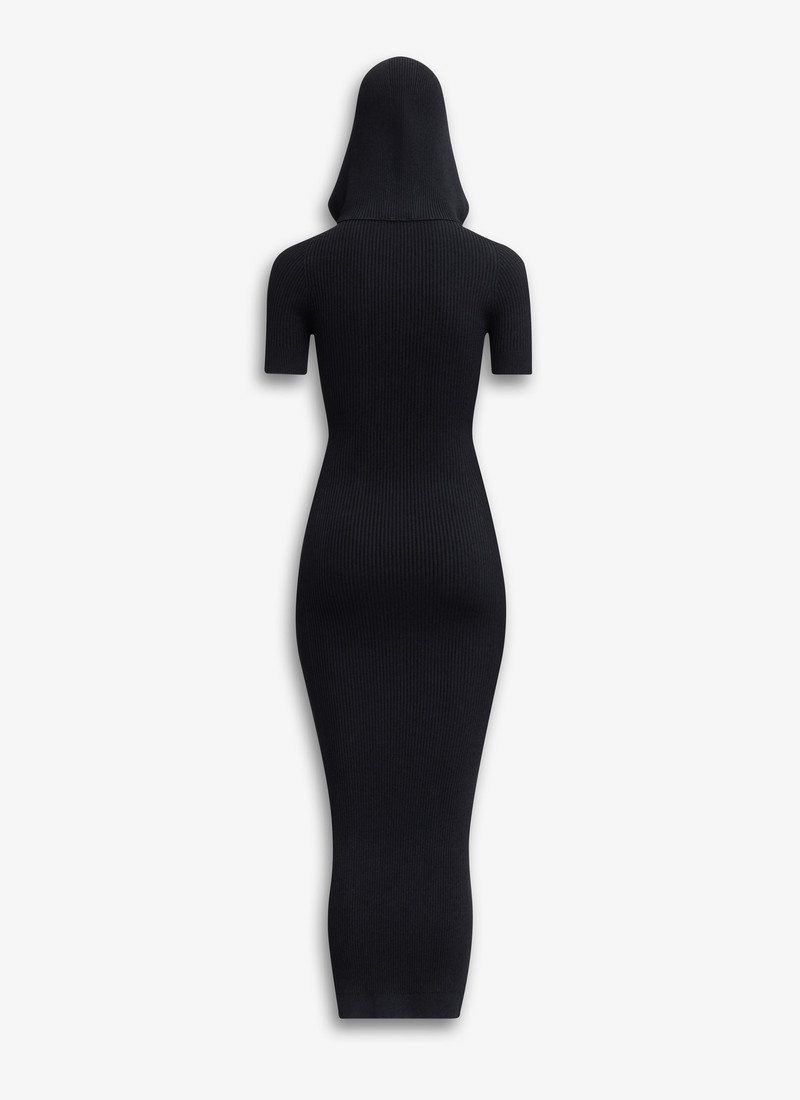 Alaïa RIBBED KNIT DRESS WITH HOOD outlook