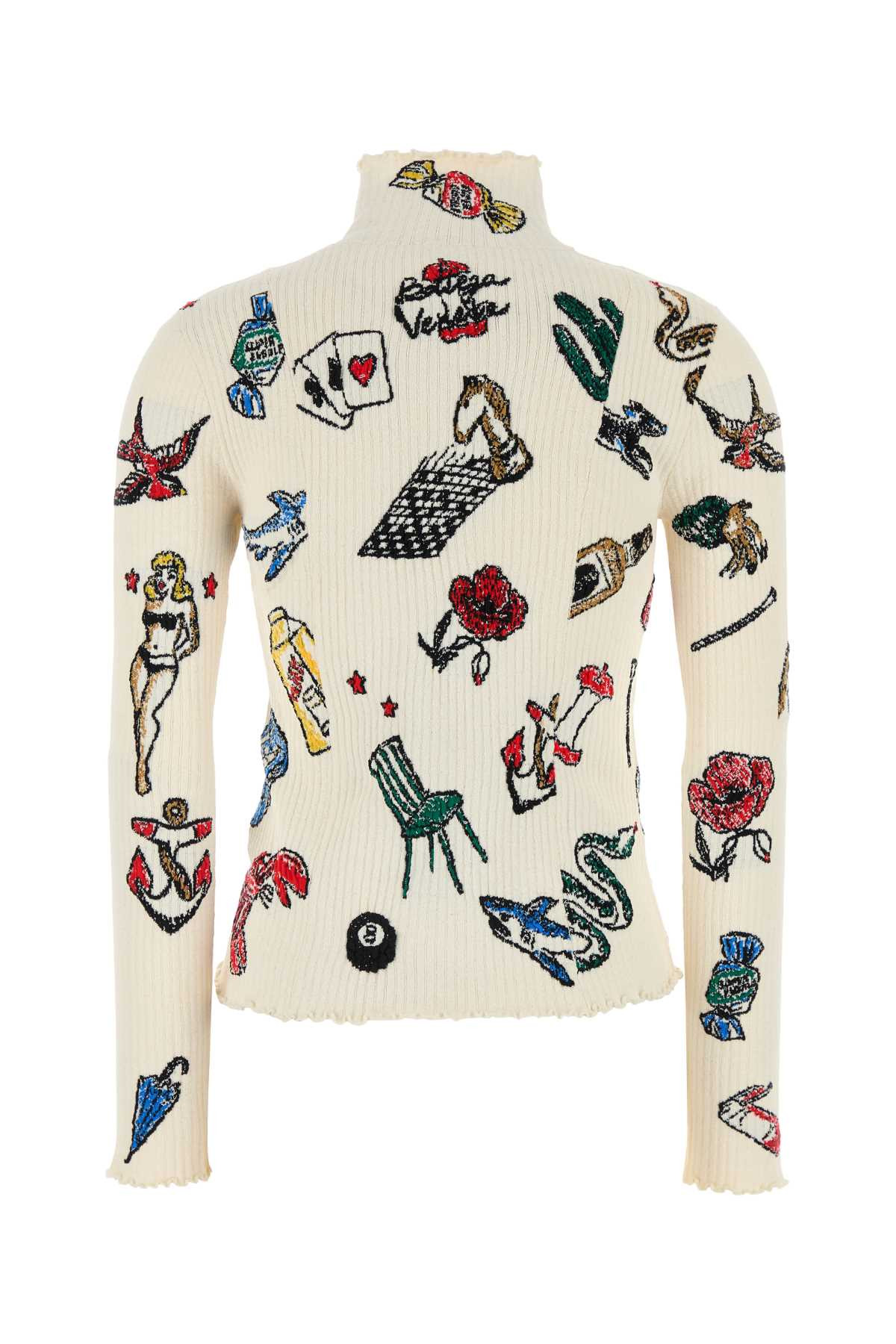 Bottega Veneta Women Embroidered Stretch Wool Blend Sweater - 2
