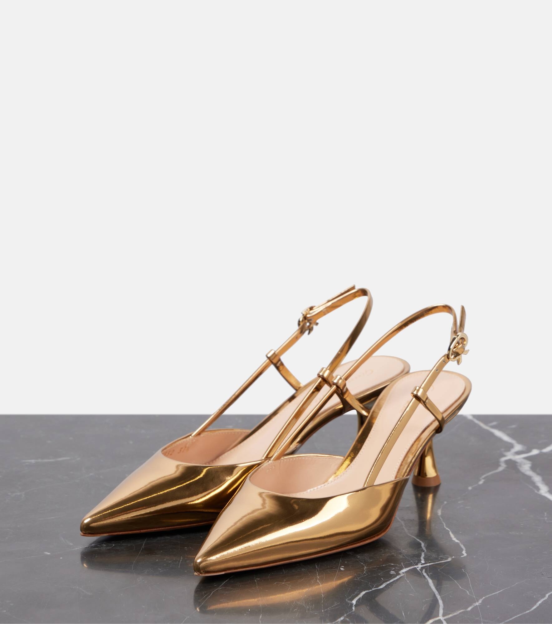 Ascent 55 metallic leather slingback pumps - 4