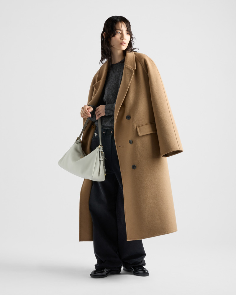 Prada Double-breasted cashgora coat outlook