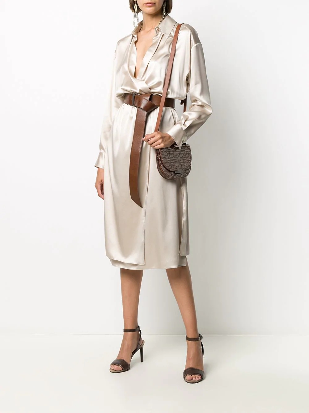 belted shirt dress - 2