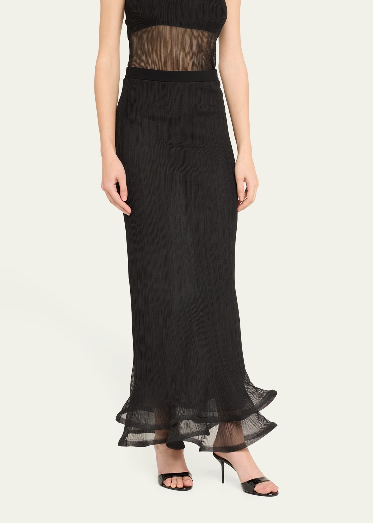 Kelso Ruffled Plisse Maxi Skirt - 4