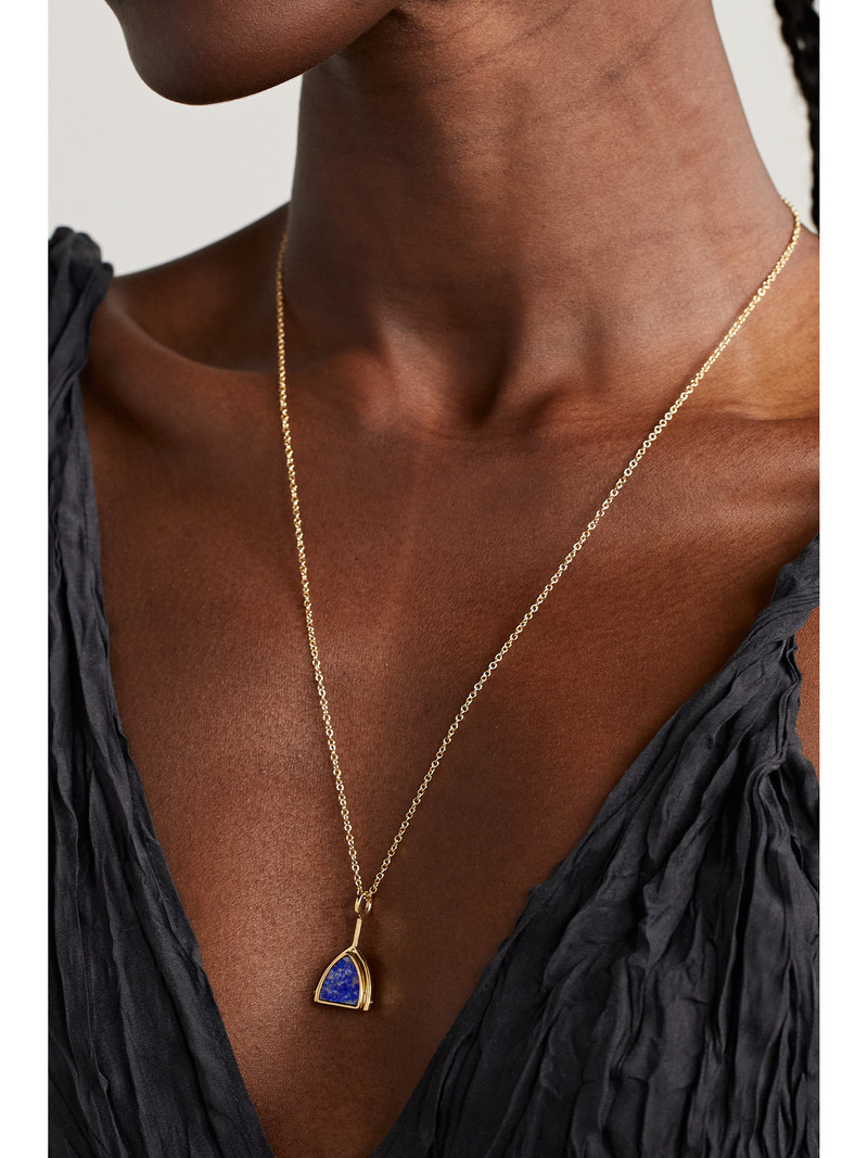 MATEO Flip 14-karat Gold, Lapis Lazuli And Diamond Necklace outlook