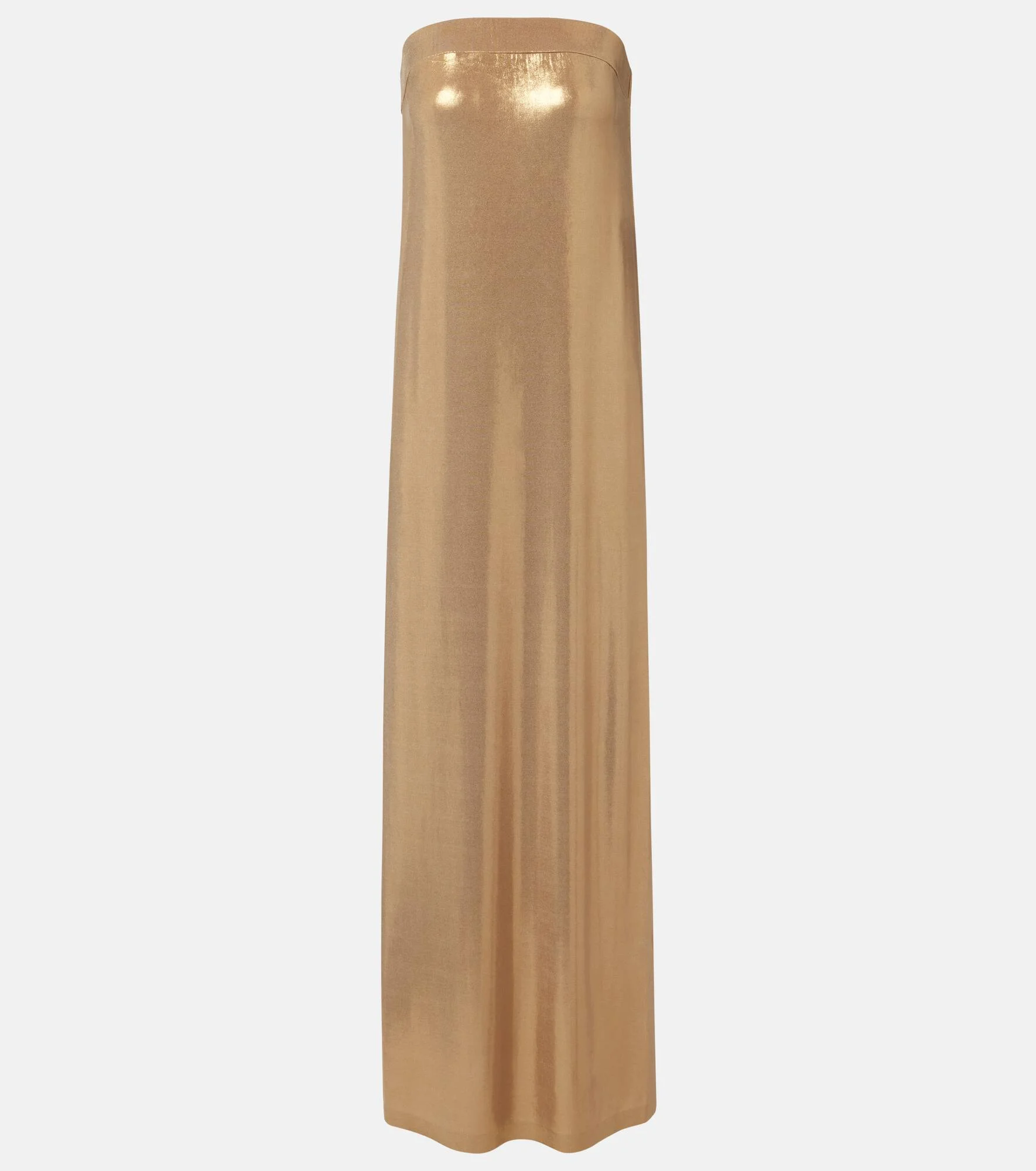 Strapless lamé gown - 1