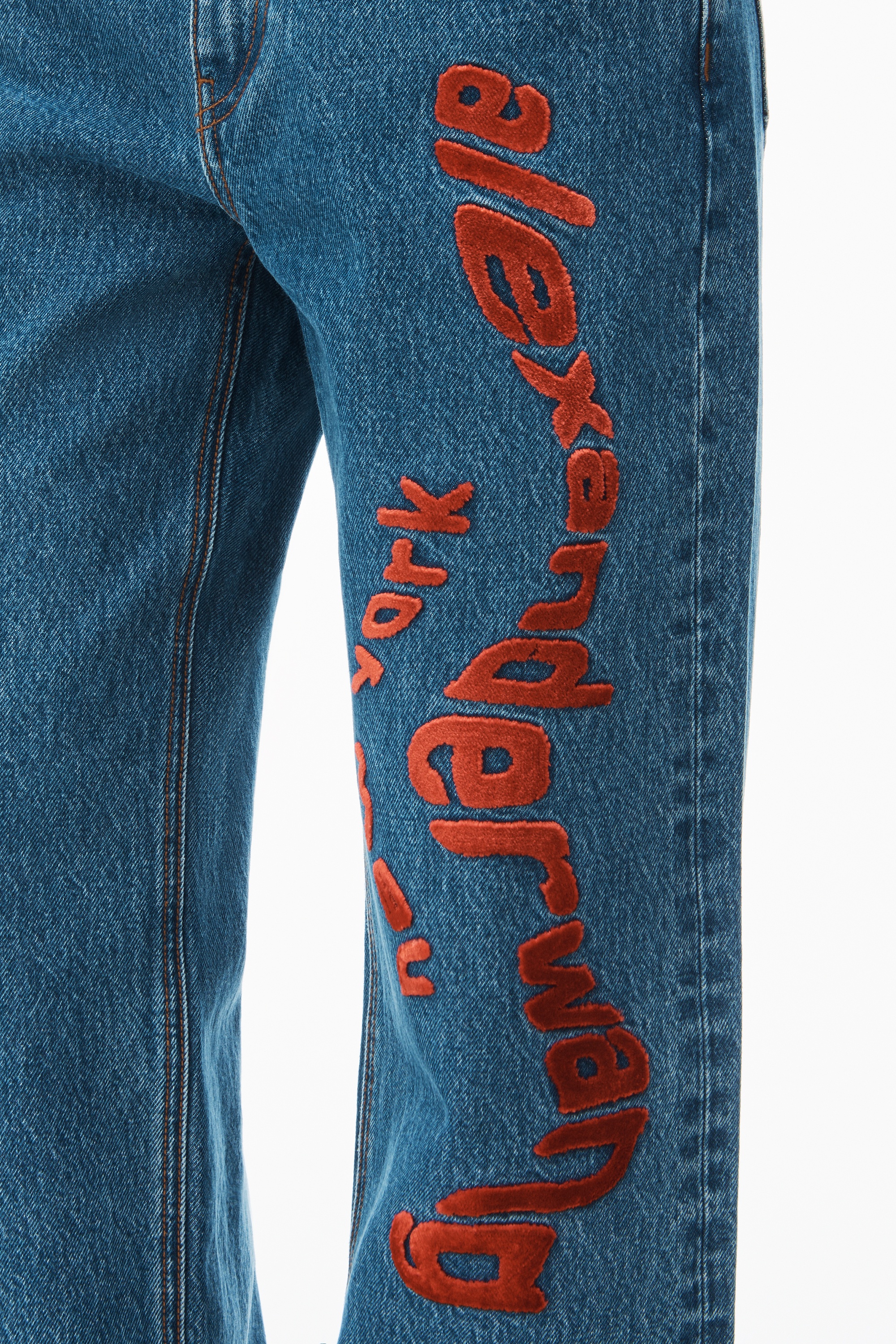 EZ wavy logo jean in denim - 4