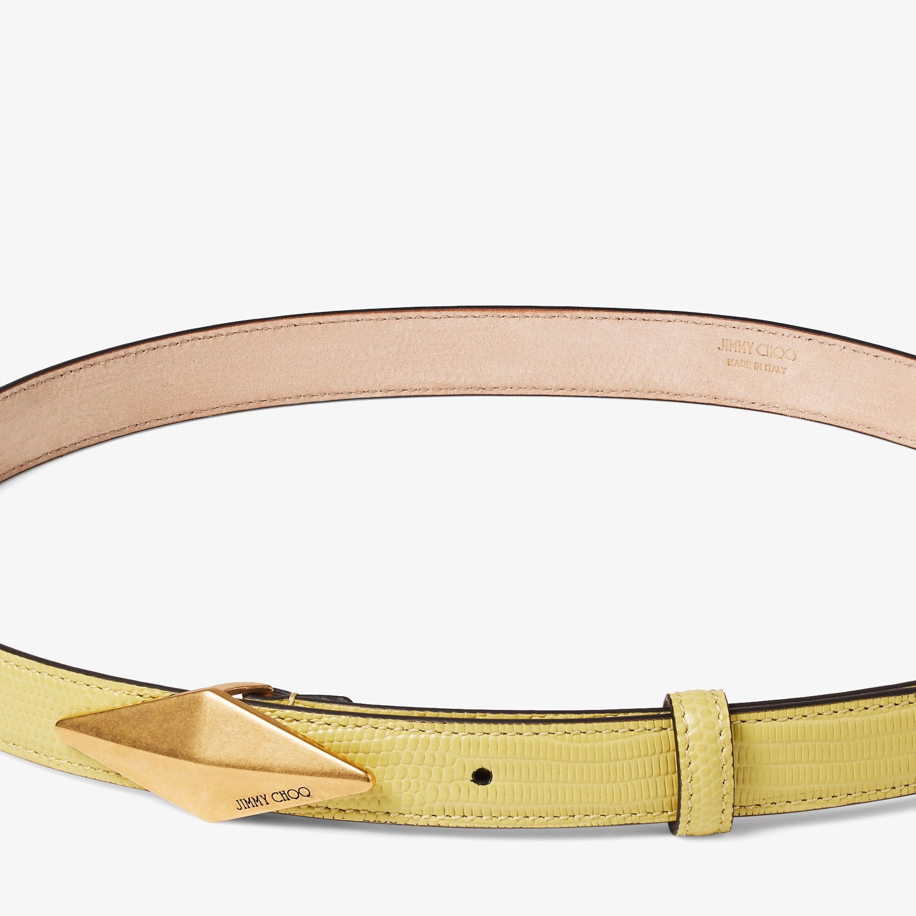 Diamond Clasp Belt
Yellow Lizard Print Belt - 3