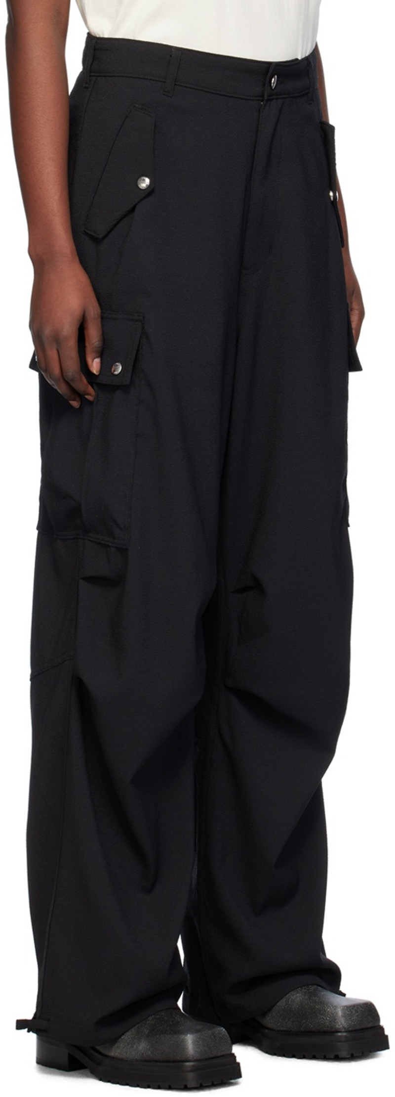Rhude Black Cargo Pocket Trousers outlook