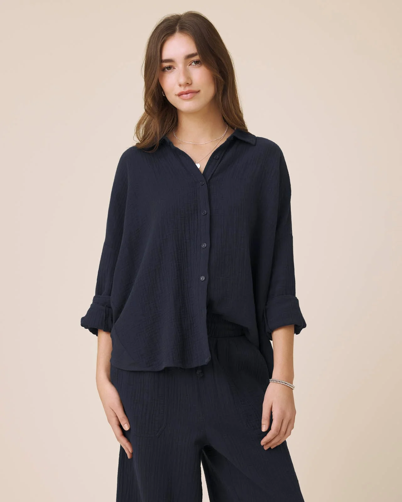 Ava Gauze Button Down - 1
