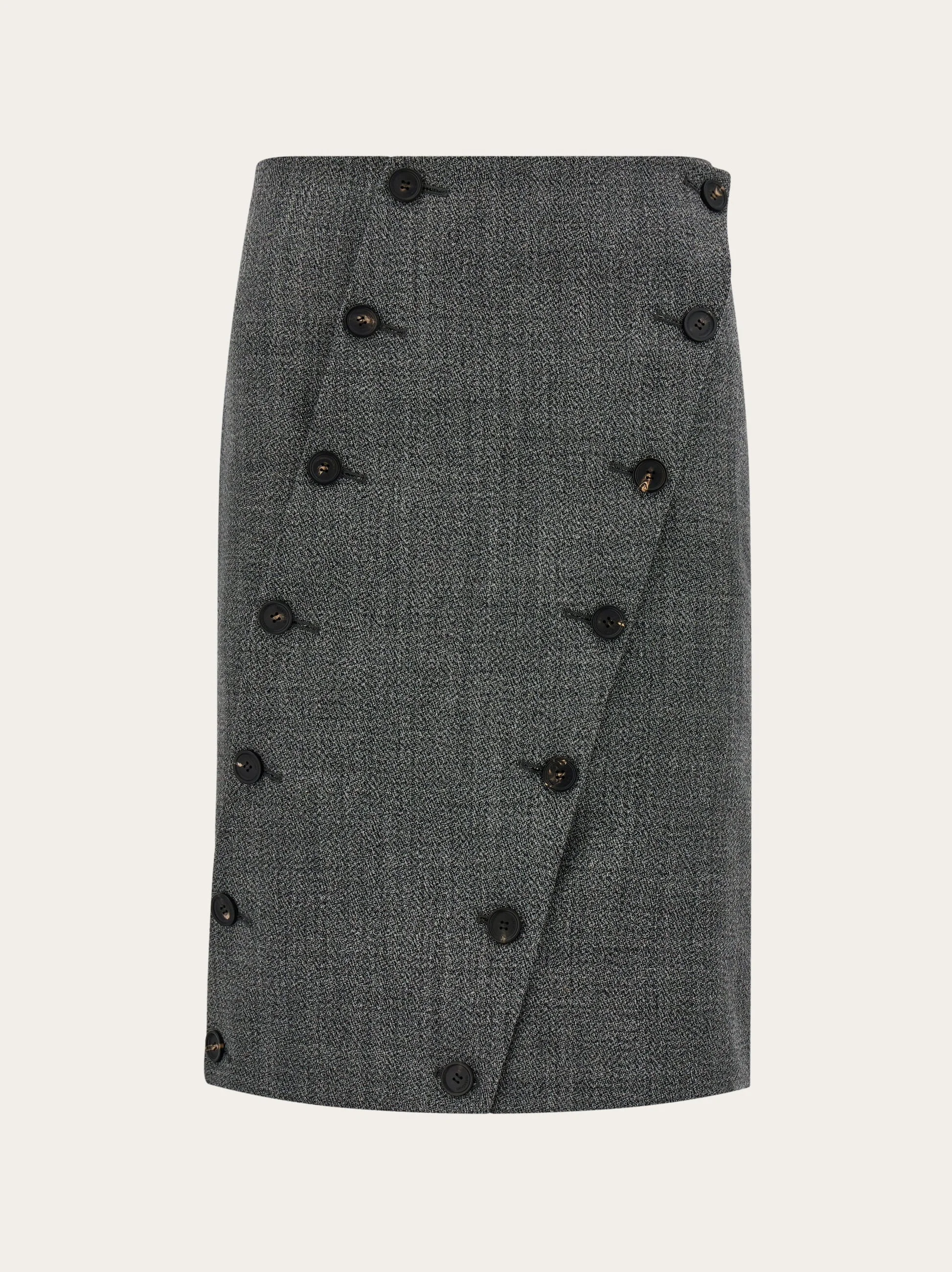 Straight cut skirt with button detail - 1