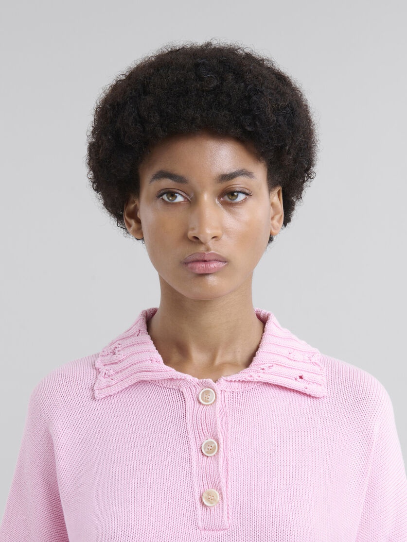 PINK COTTON POLO SHIRT WITH MARNI SYMBOL - 4