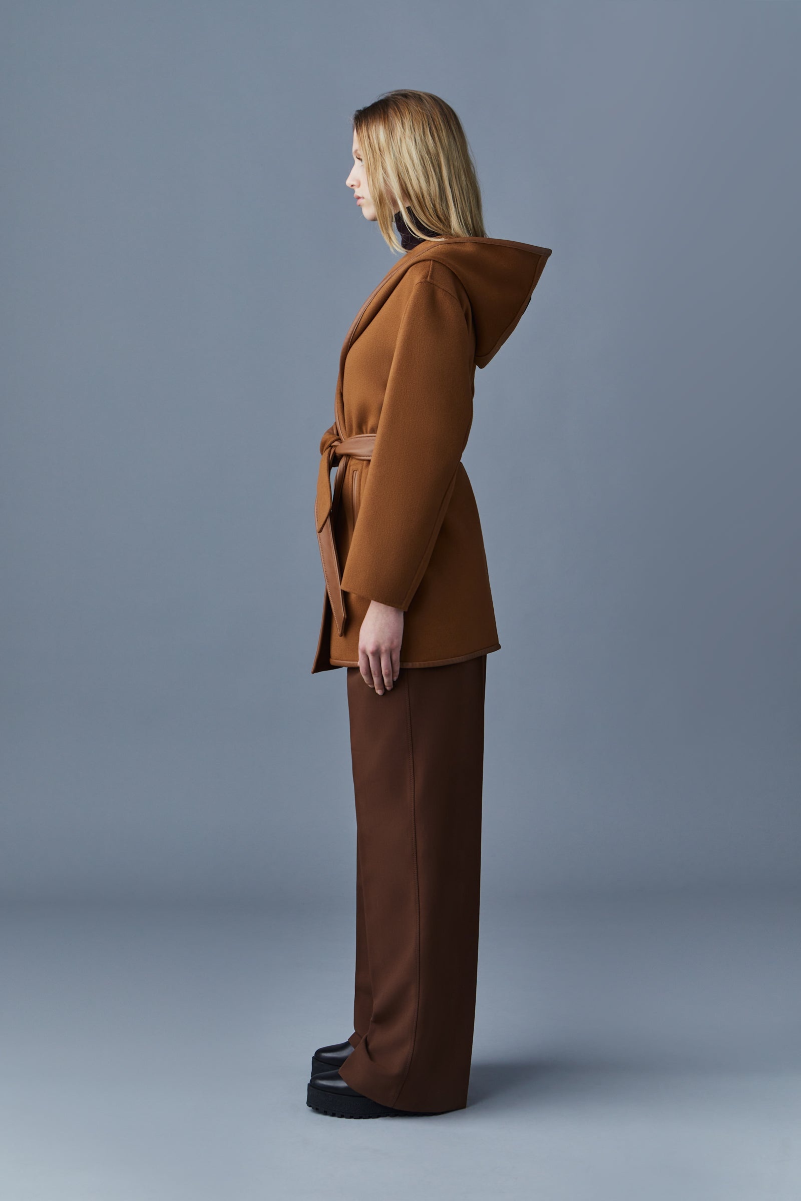 AMINA double-face wool robe coat - 3