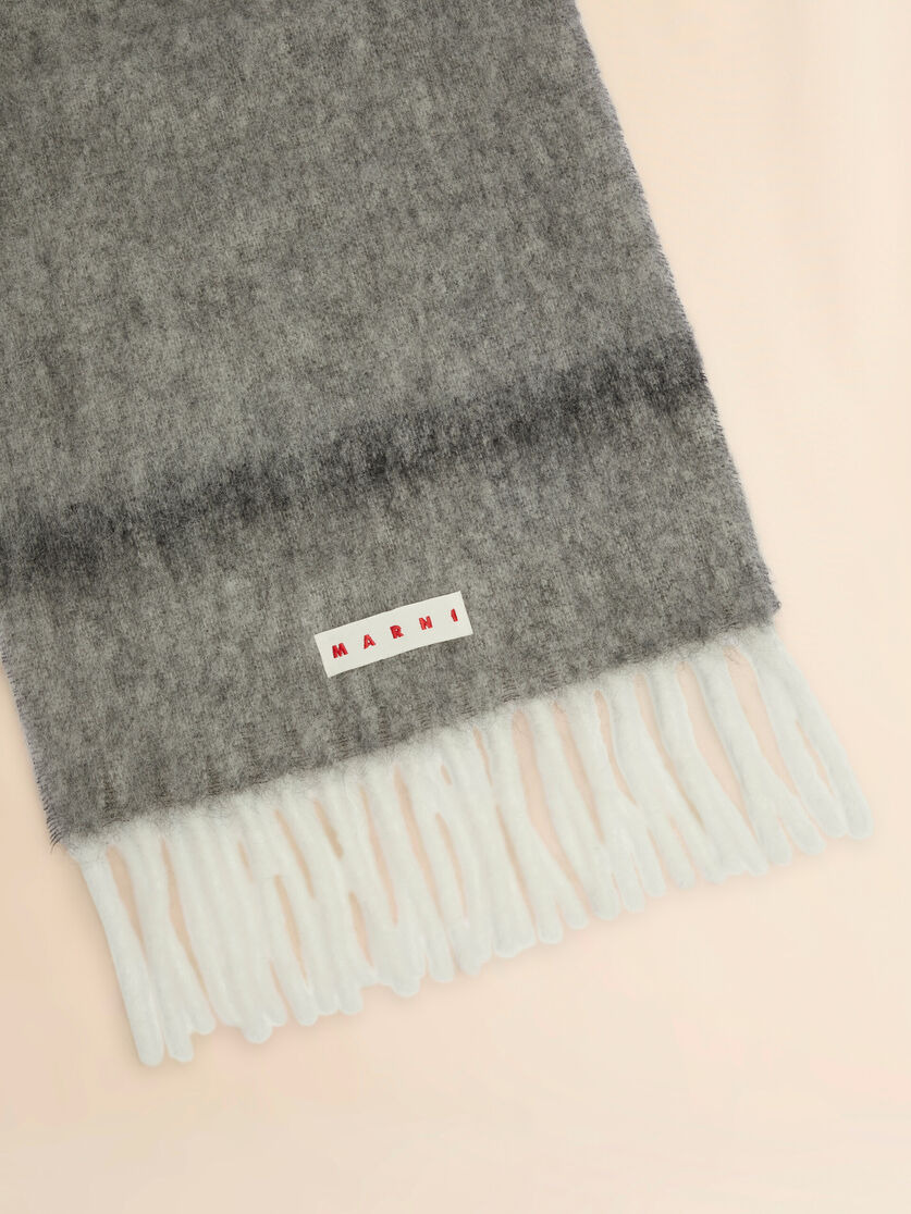 DEEP GREEN STRIPED ALPACA SCARF - 3
