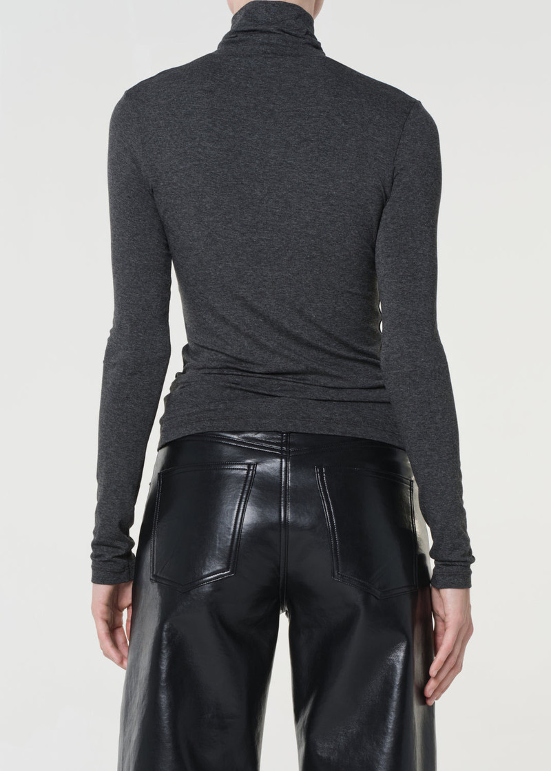 AGOLDE PASCALE TURTLENECK IN CHARCOAL HEATHER outlook