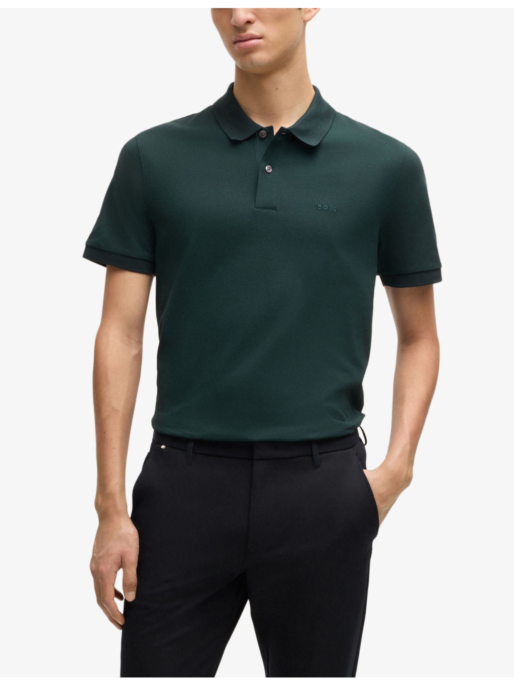 Logo-embroidered short-sleeve cotton polo shirt - 3