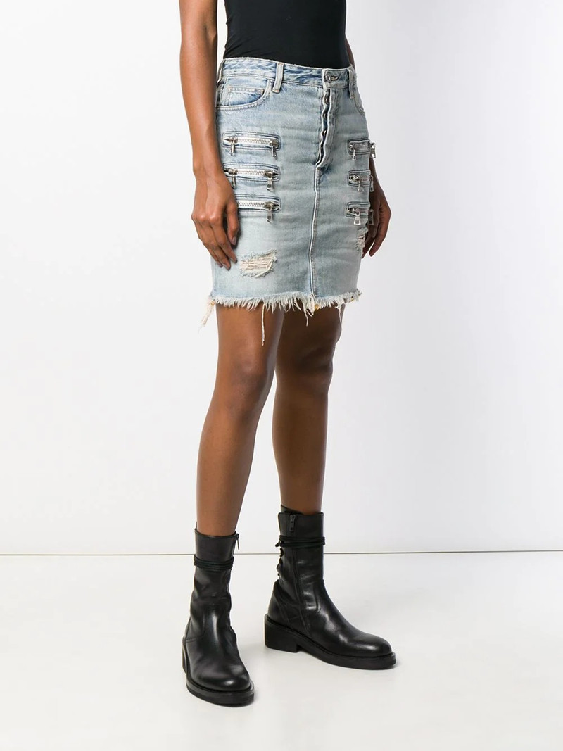 zip pockets denim skirt 3