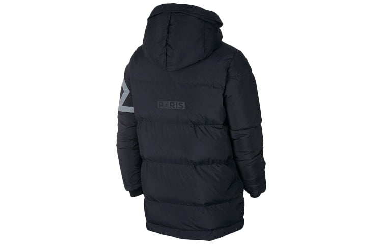 Air Jordan PSG Mens Down Parka Soccer/Football Sports hooded down Jacket Black BQ8371-010 - 2