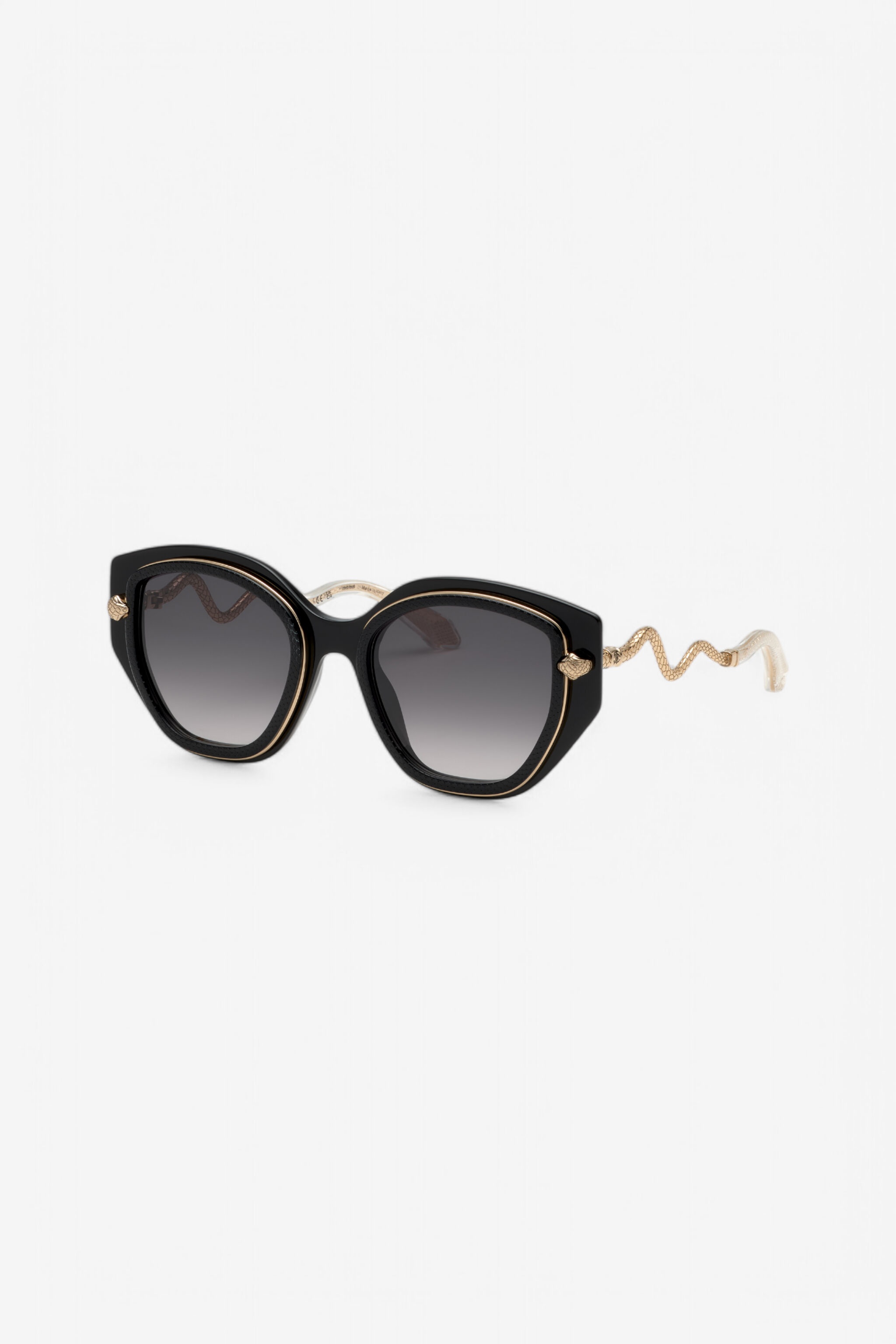 Wide and feminine front sunglasses with double ring decoration - 3