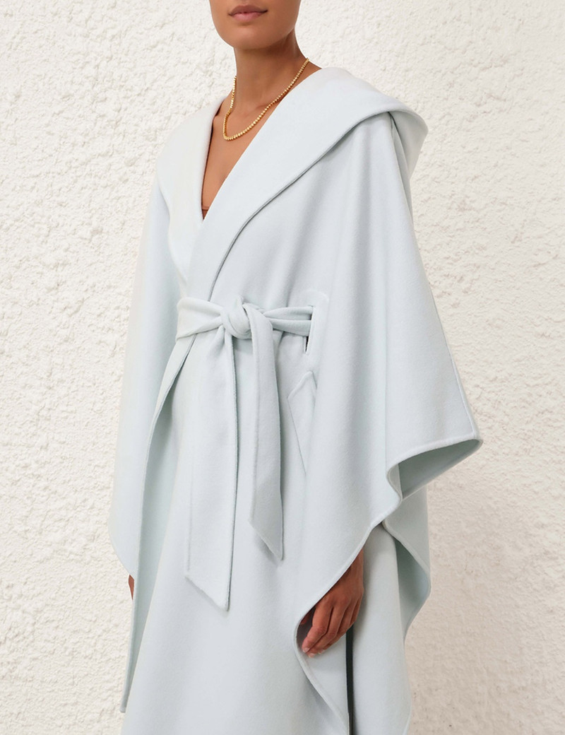 NATURA HOODED WOOL CAPE 4